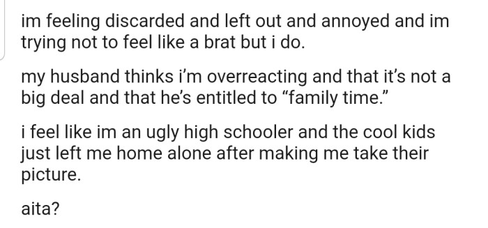 OP had a discussion with their husband where they relayed their displeasure. But their husband feels they're overreacting, and that he's entitled to 