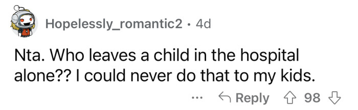 No parent would do that to their own child.