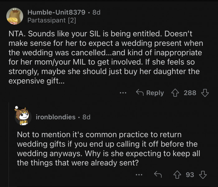 If she feels bad about the situation, she can buy her an expensive gift.