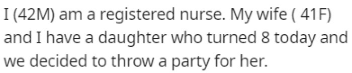 OP is married and has a daughter who just turned 8 years old