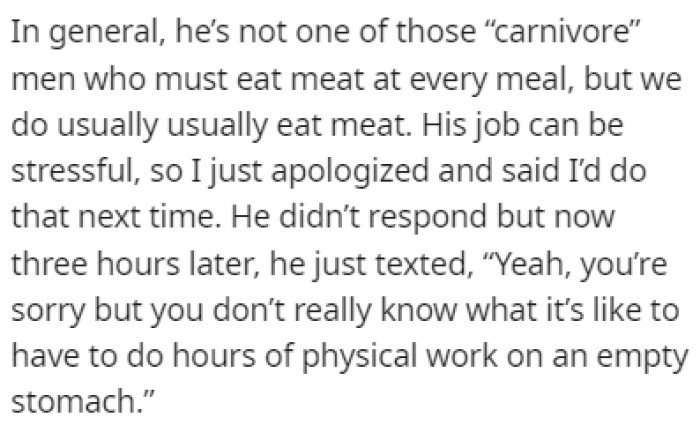 OP apologized but the argument continued