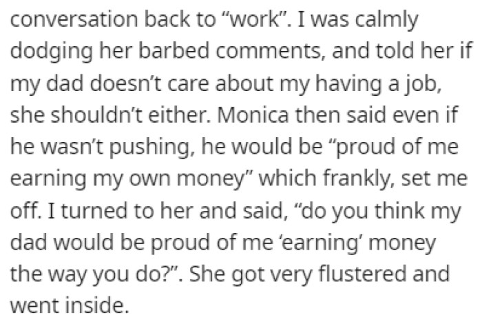 OP couldn't take it anymore, so she retaliated