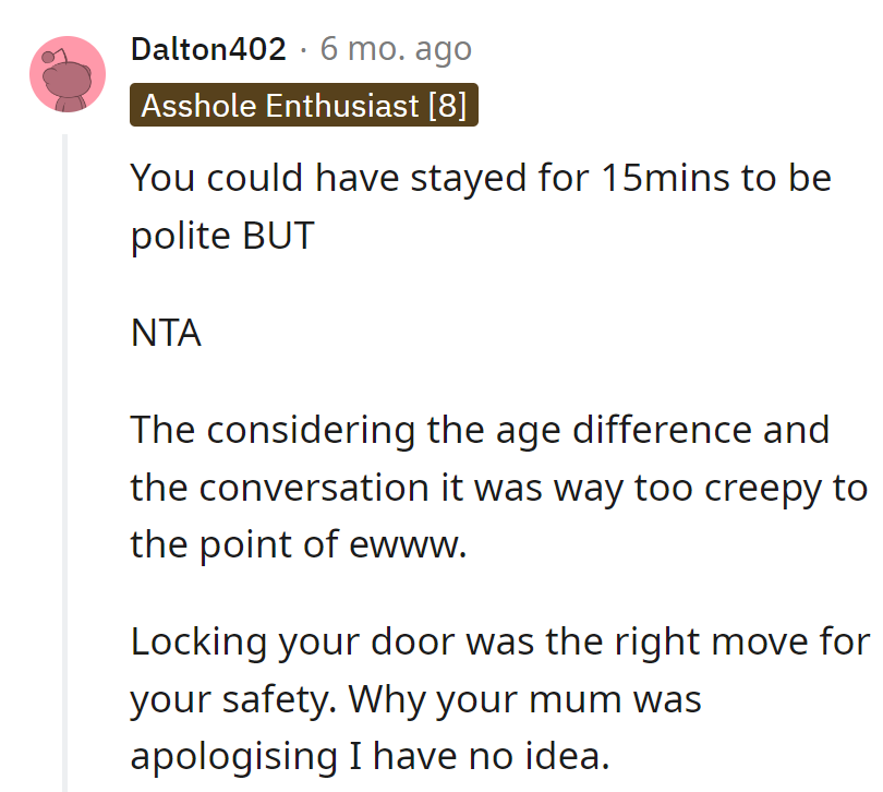 Creepy vibes = major eww.