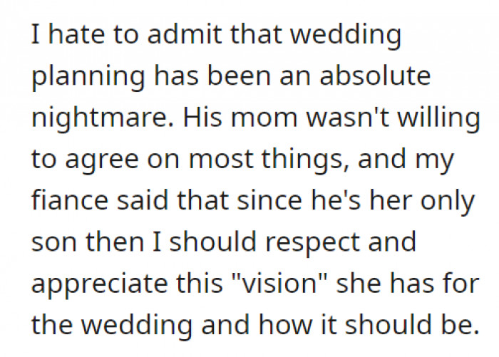 Planning the wedding has been rough, especially since his mom had a lot to say regarding her son’s wedding preparations – oof.