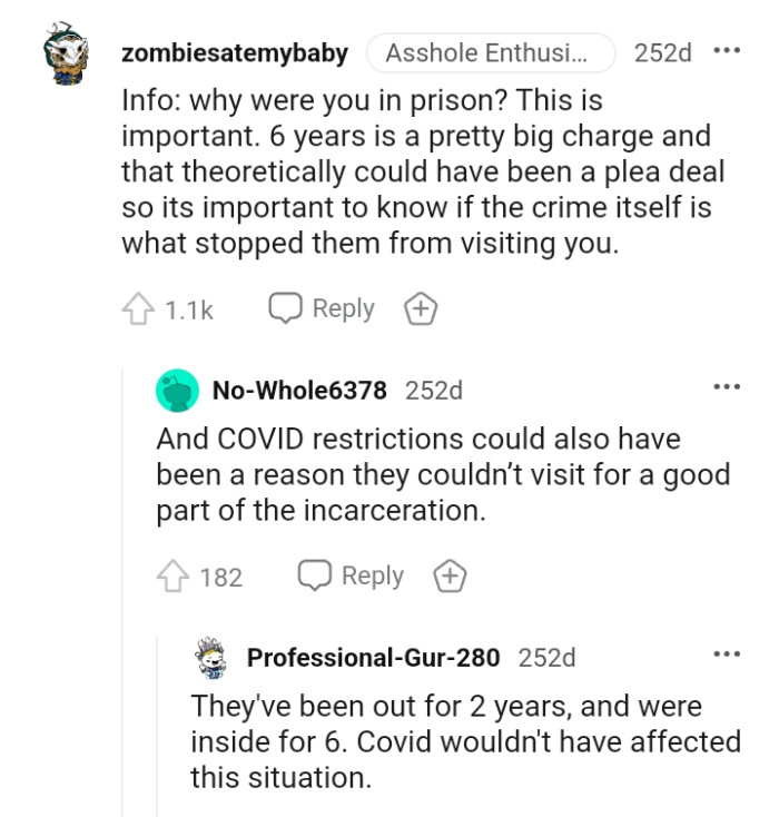 It's important to know if the OP's crime stopped them from visiting