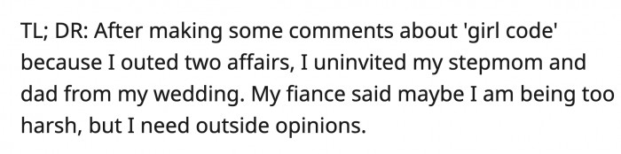 Her soon-to-be husband said OP shouldn't have been too harsh and, despite how they started, they are still together 15 years later. OP got concerned with his reasoning, but is she the a**hole?