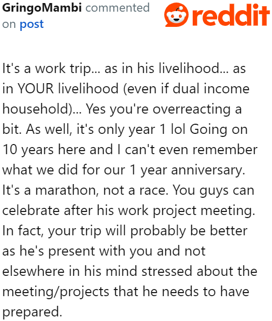 Redditors believe that the OP is overreacting.