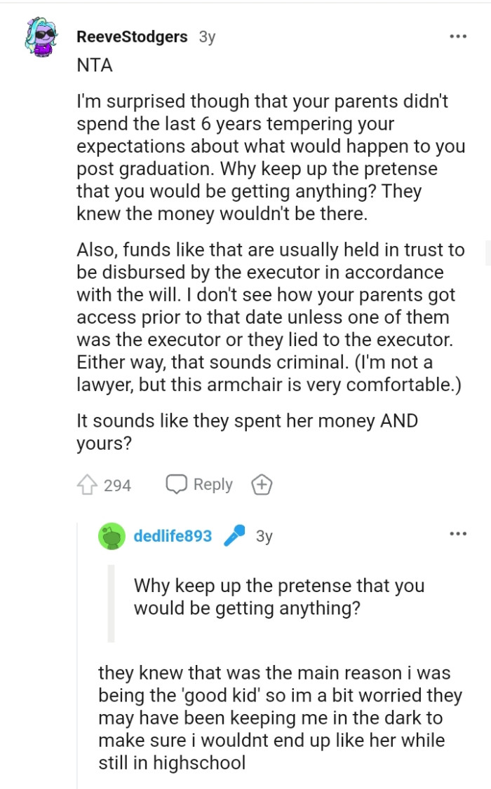 Funds like that are usually held in trust to be disbursed by the executor