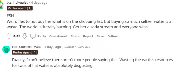 2. Get her a soda stream and everyone wins