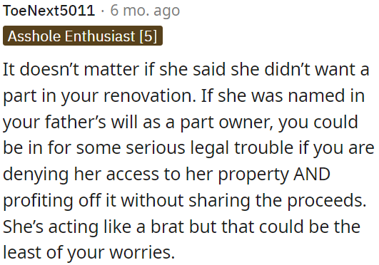 Despite her behavior, legal consequences could be a bigger concern.