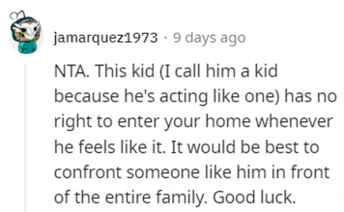 In front of the whole family