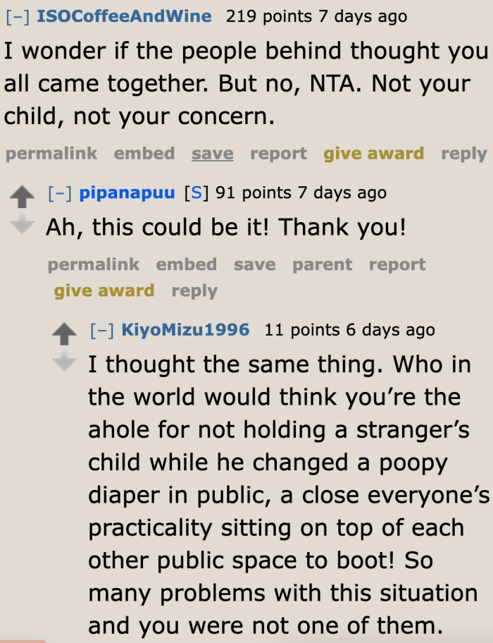 The people who criticized him probably thought he was with the family.