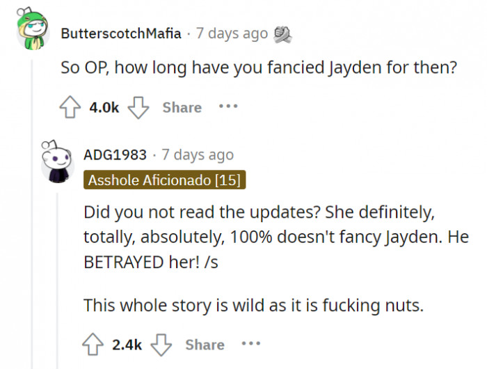 Just spill the tea, sister. It must’ve been going on for quite some time now.