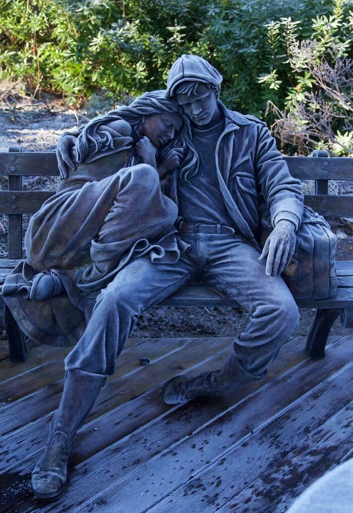 "The Way The Frost Highlights The Sculpture"