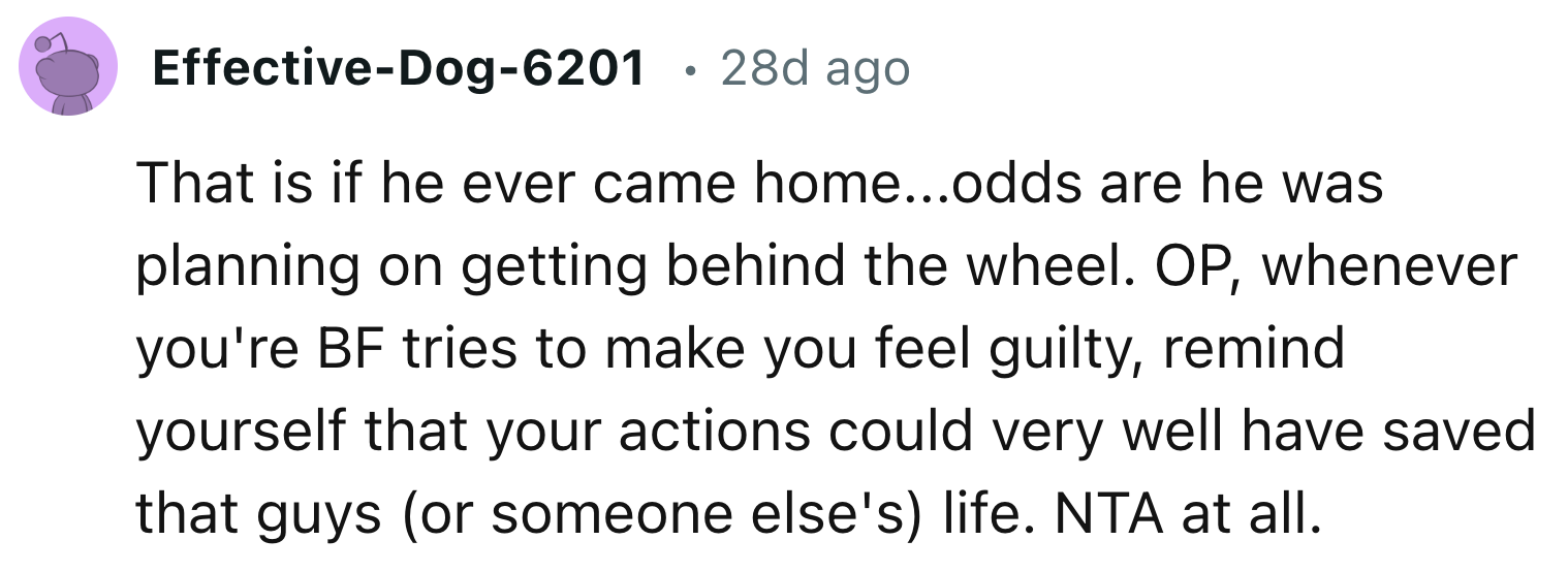 OP Should Never Feel Guilty For What Happened