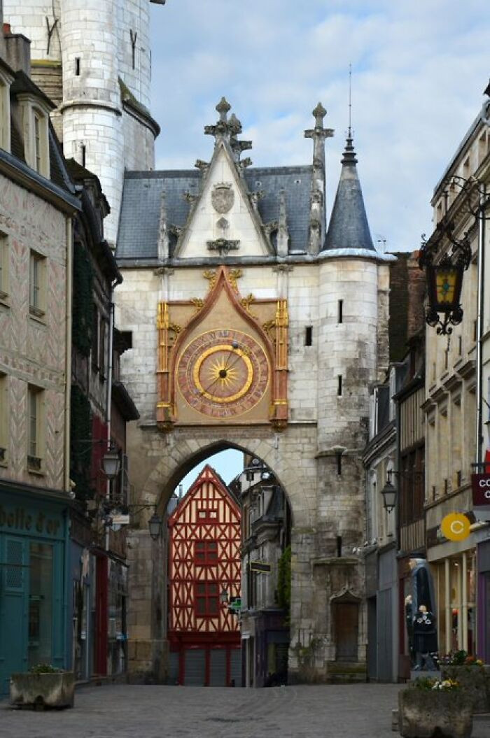 "The Clock Tower In Auxerre, France"