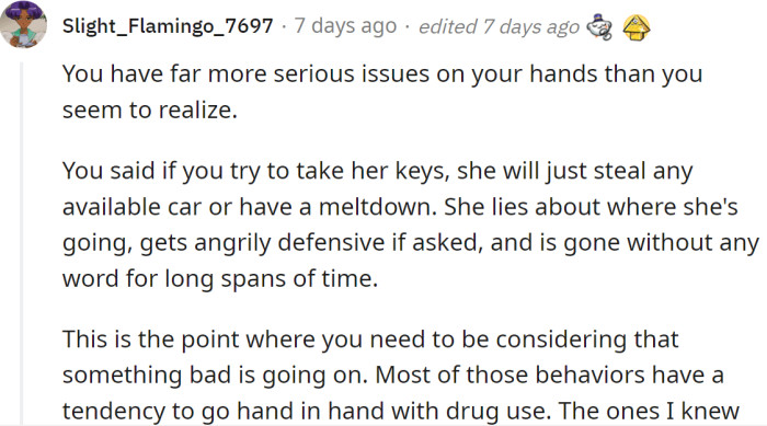 One Redditor pointed out that she has more serious problems with her daughter than she realizes,