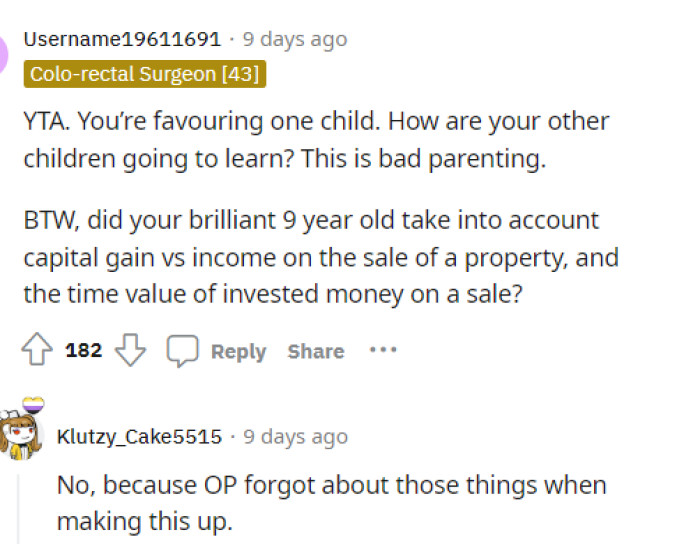 The mom is definitely favoring one child, even though it might be for somewhat good reasons, but she should at least allow the other kids to participate.