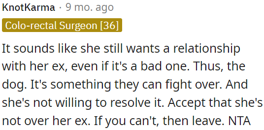 She's not open to resolving the situation.