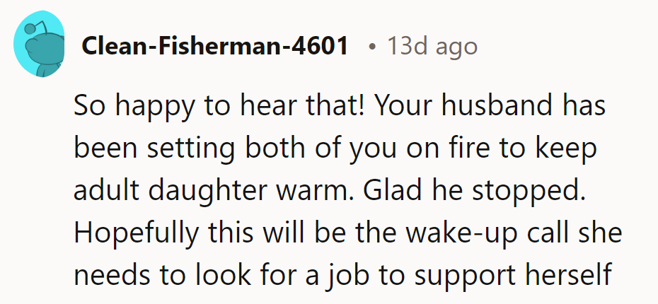 Extinguishing financial flames! It's her turn to ignite income.