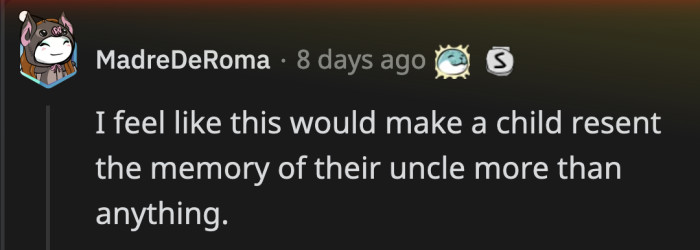 OP's family doesn't realize that this tradition could ruin the memory of their loved one for the younger generation affected by it