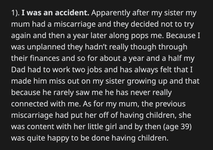 OP Was an Unplanned Child. His Father Worked Two Jobs When He Was Born for Their Family to Stay Afloat. He Blamed Him for Missing the Formative Years of His Daughter's Life.
