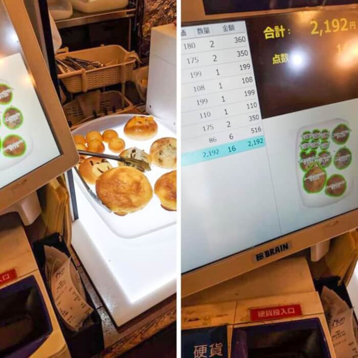 24. The checkout counters in some bakeries can recognize items automatically and add up the total cost of the order.