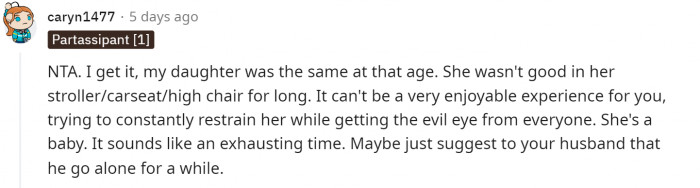 Many people are saying to have her husband attend the family dinners by himself.