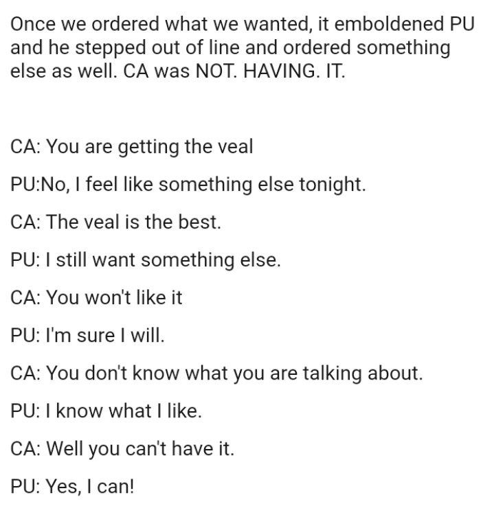 Crazy aunt was not having it at all