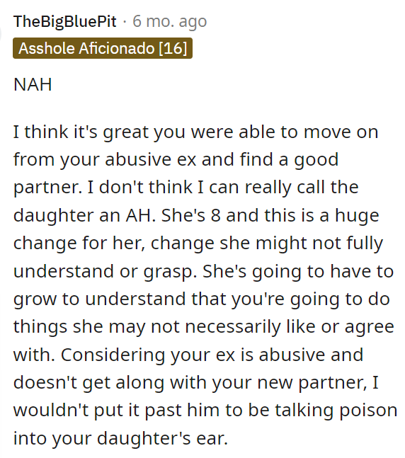 This person said that there was NAH based on the situation and what is going on here.