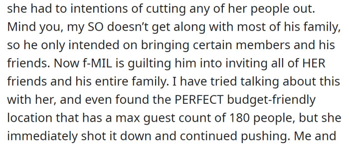 The OP tried to explain to the MIL their vision of the wedding, but the MIL didn't care: