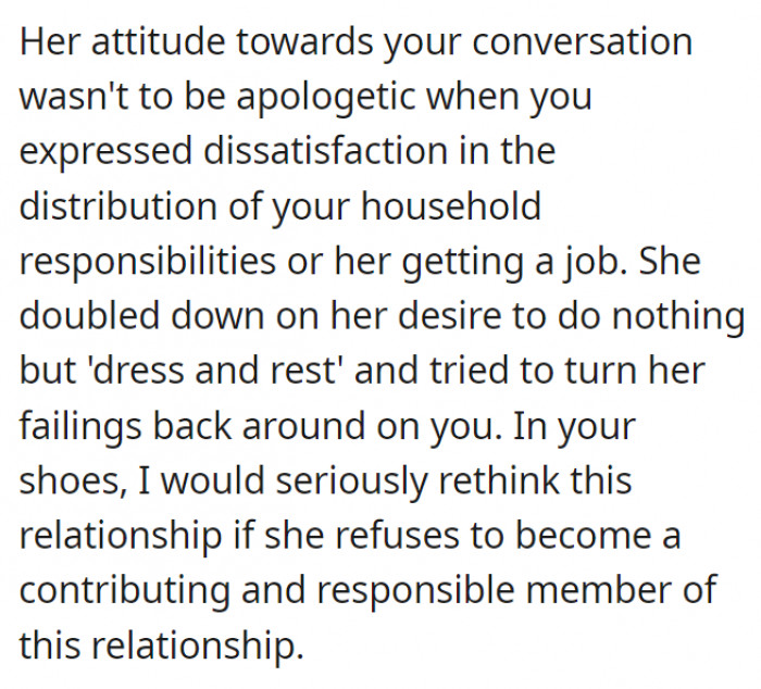 If she refuses to step up, it might be time to reconsider the relationship.