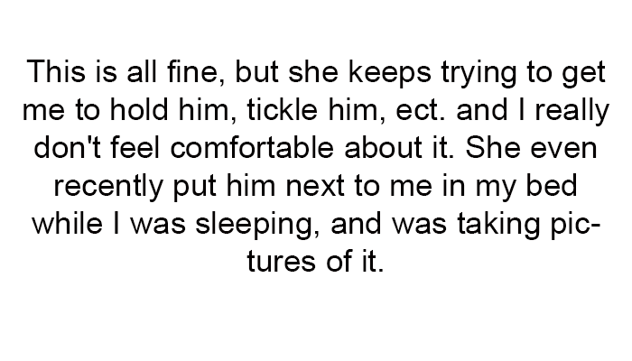 I really don't feel comfortable about it.