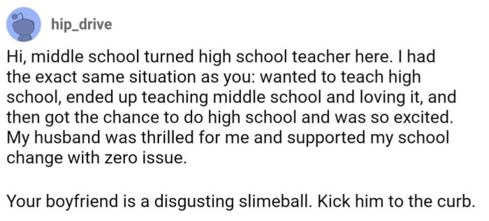 A shared experience, but with a supportive husband