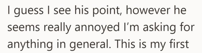 It’s less about the money now and more about how upset he seems by the ask itself.