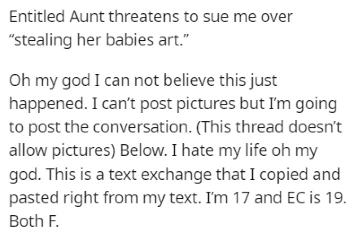 OP can't believe that this happened to her