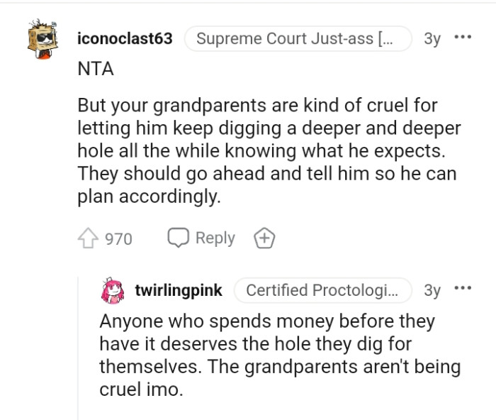 They should go ahead and tell him