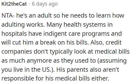 Some hospitals offer assistance with medical bills.