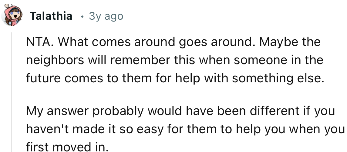 “NTA. What comes around goes around.”