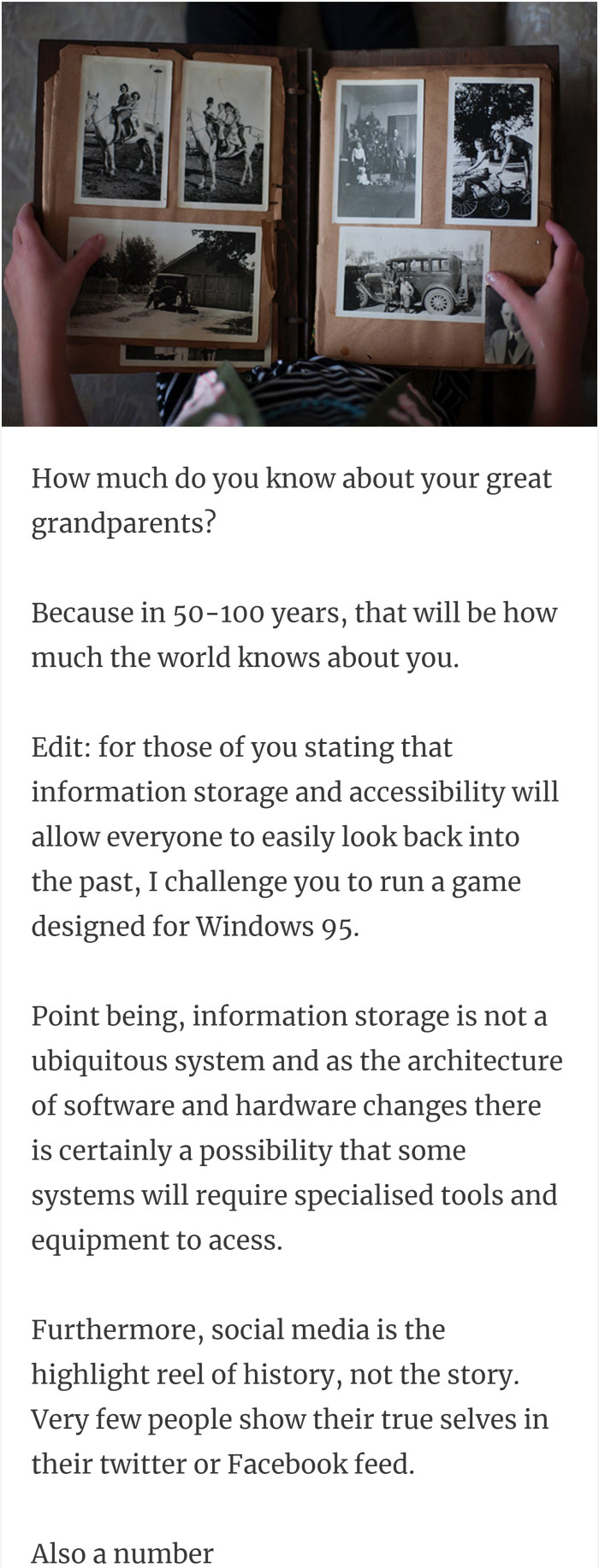 18. Time to have some family history.