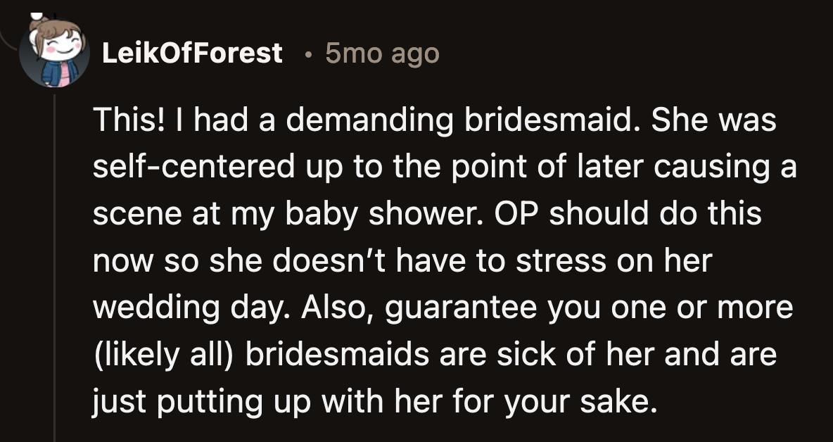 They warned OP that if she didn't put her foot down now, she would have to deal with Nola's pushbacks at every milestone she shoulders her way into.