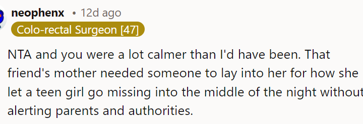 I think many of us would have said something quite out of line here because she was totally uncalled for in saying what she said.