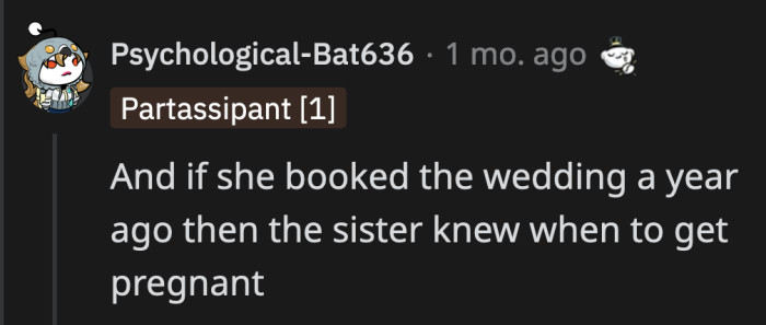 Do you think the timing of her pregnancy is also suspicious?