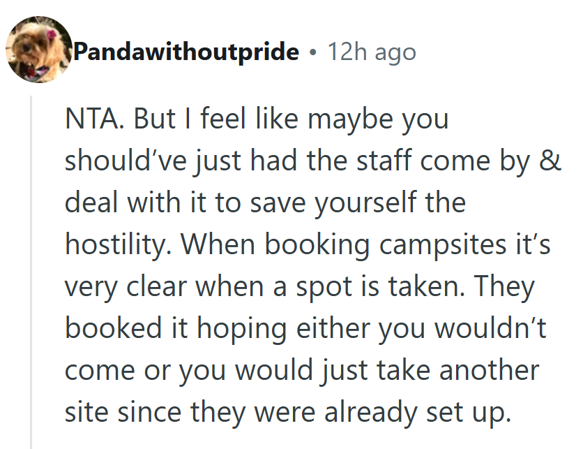 Campsite drama clearly had other plans...