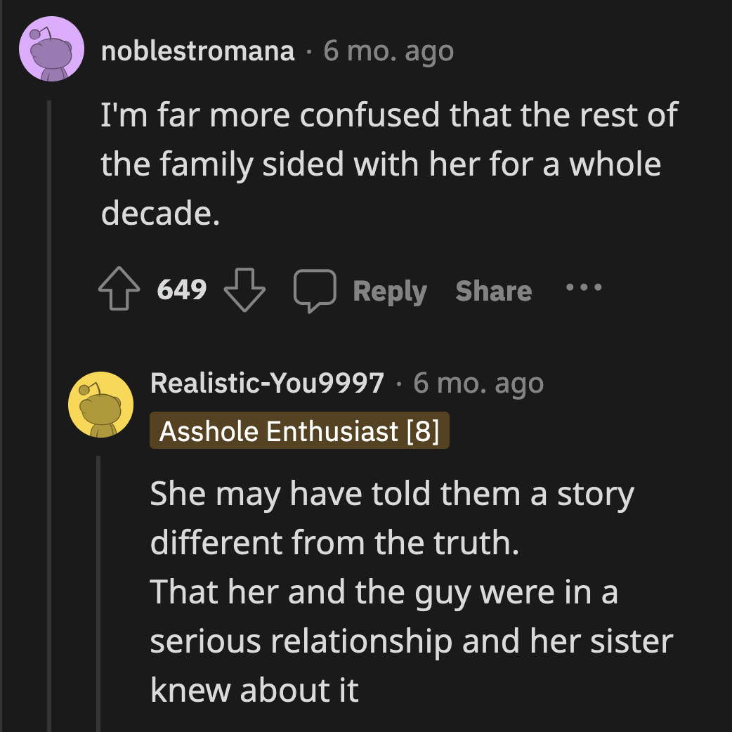 Their relatives were also at fault for taking sides and ostracizing a family member over a perceived slight.