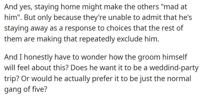 It's not even certain if it's what the groom wants