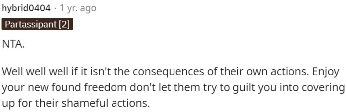 OP shouldn't let guilt manipulate him