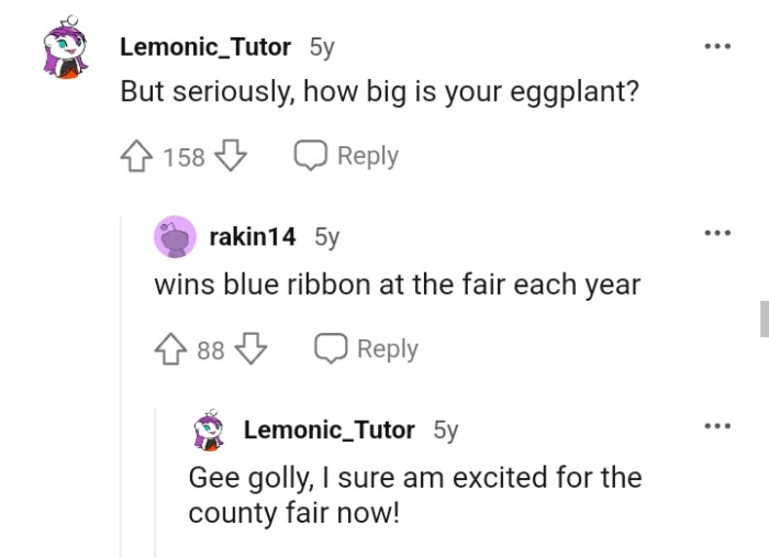 Winning the blue ribbon at the fair each year