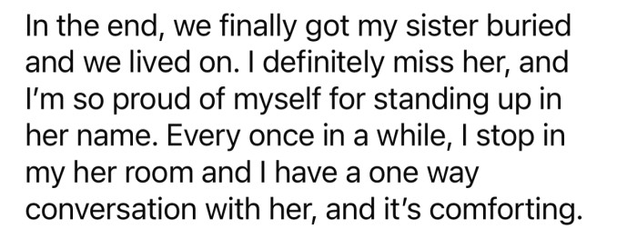 Op is proud of themselves for standing up for what's right.