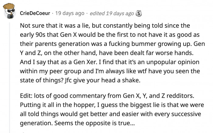 20. Mistakes from past generations can easily catch up with present ones